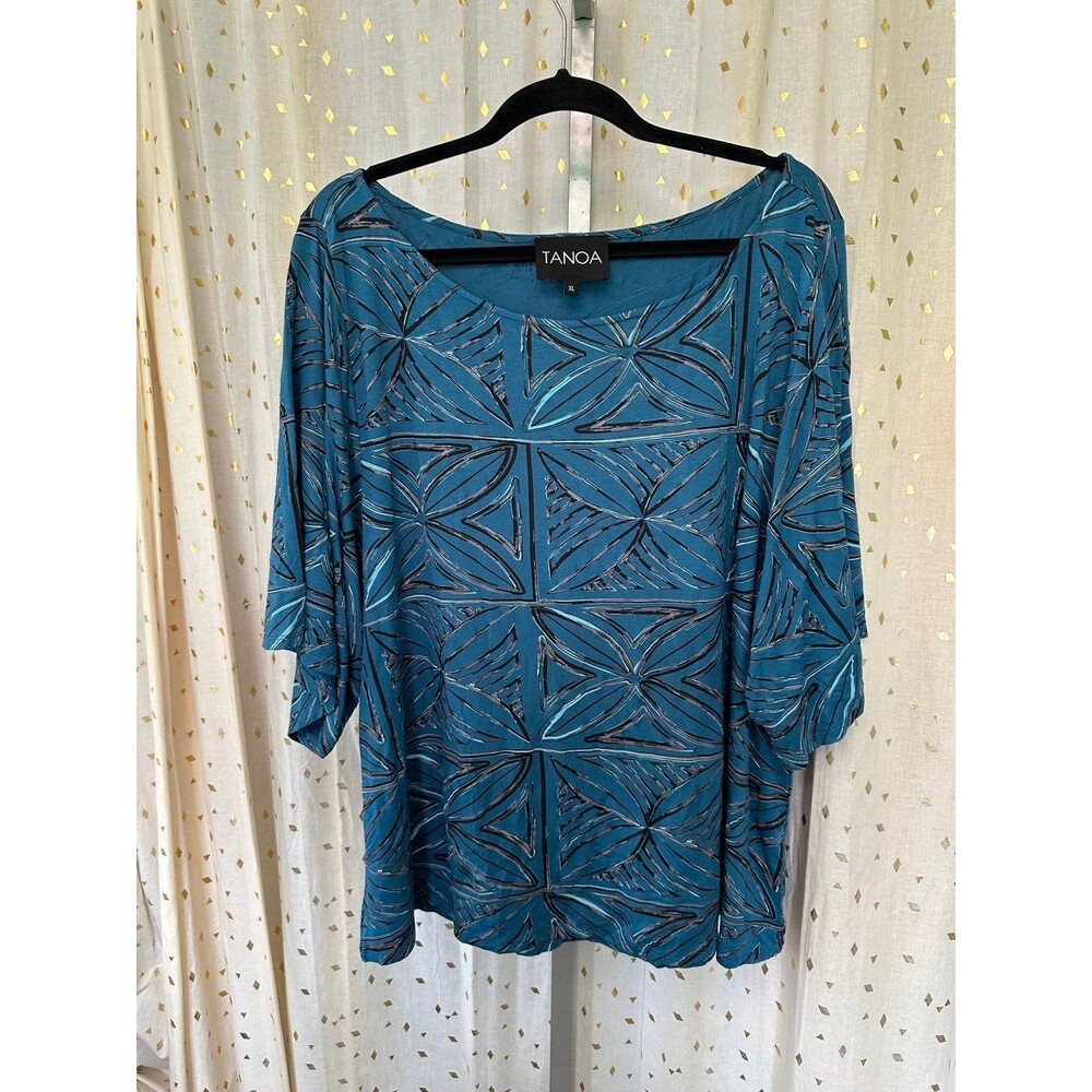 NWOT Tanoa Elei Inspired Samoan Polynesian Tribal Pacific Islands Dolman Top XL